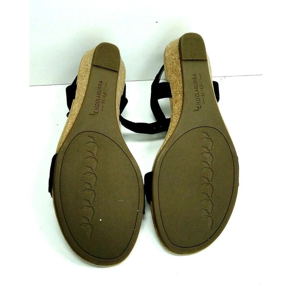 Koolaburra by UGG‎ Women's Leira Heeled Sandal Black Gold 9.5 M